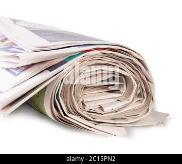 Arrotolato Giornale Foto Stock