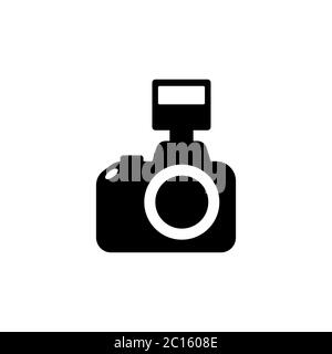 Contorno dell'icona della fotocamera. Vettore su sfondo bianco isolato. EPS 10 Illustrazione Vettoriale
