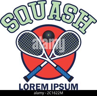 logo squash con spazio di testo per slogan / tag line, illustrazione vettoriale Illustrazione Vettoriale