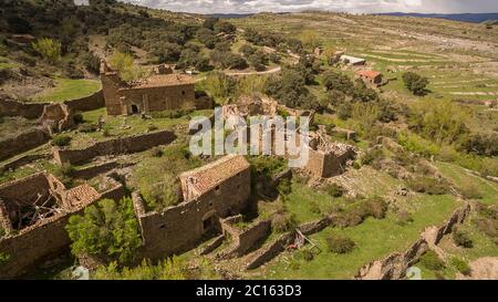 Garranzo è un villaggio abbandonato della provincia di la Rioja, in Spagna Foto Stock