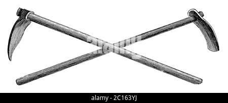 illustrazione del xviii secolo di due tipi di digger. Pubblicato in 'UNA Enciclopedia pittorica Diderot di mestieri e industria. Produzione e il tecnico Foto Stock