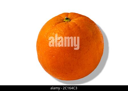 Frutta d'arancia, primo piano, isolata. Sfondo bianco Foto Stock