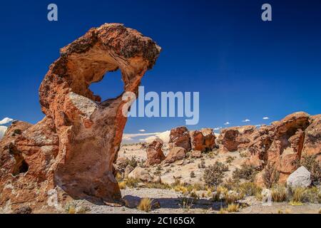 Pietre stranamente sagomate in Bolivia Foto Stock