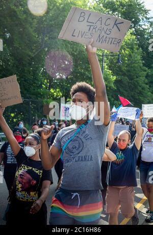 13 giugno 2020. Roxbury, Massachusetts. Migliaia di persone si sono riunite a Franklin Park per una veglia per sensibilizzare i cittadini sui diritti di transgender neri e raccogliere fondi per il