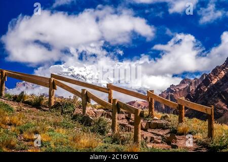 Percorso di trekking di Aconcagua Foto Stock