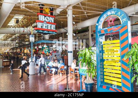 New Orleans, Louisiana, Port of New Orleans, River waterwalk Marketplace, intrattenimento, shopping, shopping, negozi, mercati, mercato, bu Foto Stock