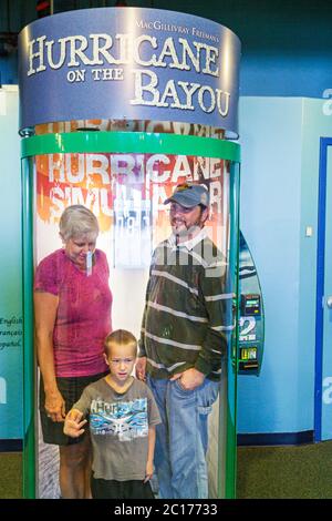 New Orleans Louisiana, Woldenberg Riverfront Park, Audubon Aquarium of the Americas, ricerca, conservazione, mostra interattiva, uragano sul Bayou, vincere Foto Stock