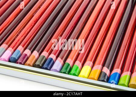 Matite pastello arte primo piano in teglia a matita Foto Stock