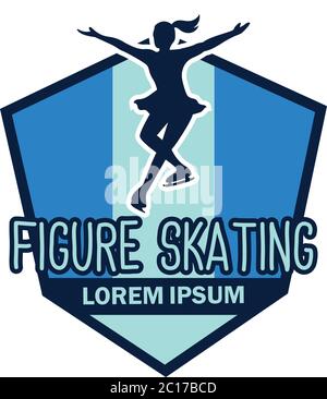 figura velocità skating logo con spazio di testo per il tuo slogan / tag line, illustrazione vettoriale Illustrazione Vettoriale