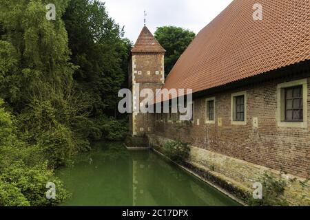 Il castello Hülshoff dell'acqua, vicino Havixbeck, Renania Settentrionale-Vestfalia, Germania Foto Stock