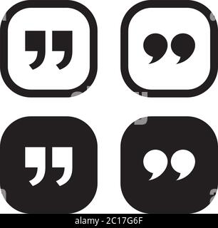 Icona quote. Simbolo di un paragrafo preventivo. Virgole doppie. Simbolo vocale della finestra di dialogo a bolle. Illustrazione vettoriale. Illustrazione Vettoriale