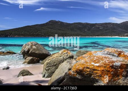 Bellissima Wineglass Bay, Tasmania, Australia Foto Stock