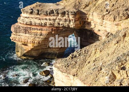 Vista della Scenic ponte naturale di Kalbarri National Park, Australia occidentale Foto Stock