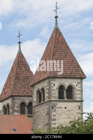 Chiesa di San Pietro e Paolo, isola Reichenau, Lago di Costanza, Germania, luglio Foto Stock