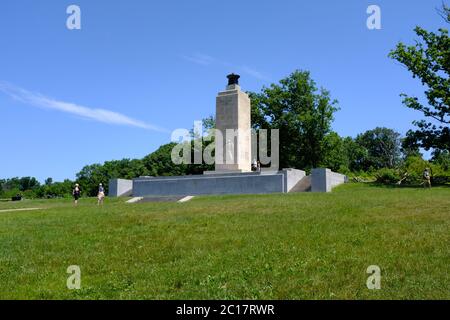 Luce eterna Memoriale della Pace nel Parco Militare Nazionale di Gettysburg Foto Stock