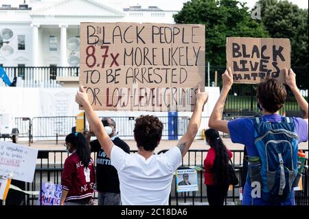 Washington, Stati Uniti. 14 Giugno 2020. 14 giugno 2020 - Washington, DC, Stati Uniti: Protesta contro il presidente Donald Trump e per la questione Black Lives. (Foto di Michael Brochstein/Sipa USA) Credit: Sipa USA/Alamy Live News Foto Stock