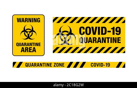 Immagine vettoriale di un segnale vietato che entra nell'area. Adatto per zone di quarantena della pandemia del virus corona. COVID-19 prevenzione trasmissione. Illustrazione Vettoriale