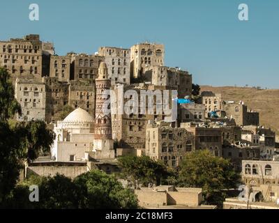 Vista sulla città vecchia di JIbla e l'ex sinagoga Yemen Foto Stock