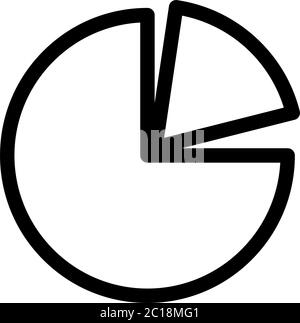 Grafico a torta icona Linea nella piana di vettore di stile per le app, UI, siti web. Icona nera illustrazione vettoriale. Illustrazione Vettoriale