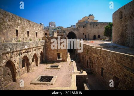 Panorama della Cittadella di Raymond de Saint-Gilles aka collina Pilgrim , Tripoli, Libano Foto Stock