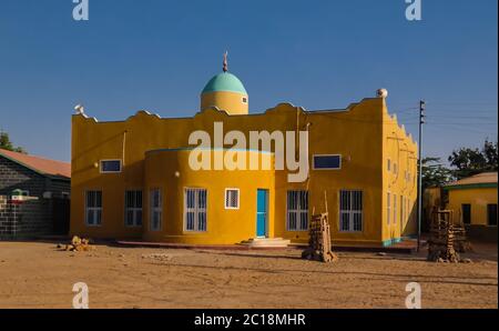 Moschea a Berbera, la più grande città portuale della Somaliland, Somalia Foto Stock