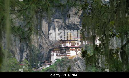 Taktsang Lakhang aka tigre Nest monastero Bhutan Foto Stock