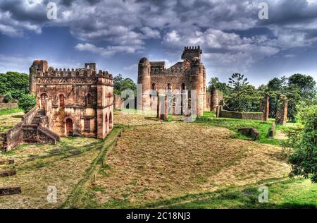 Fasilidas palazzo in Fasil Ghebbi sito Gonder Foto Stock