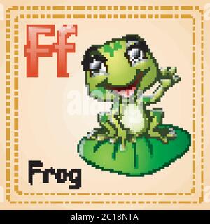 Illustrazione vettoriale dell'alfabeto degli animali: F è per la rana Illustrazione Vettoriale