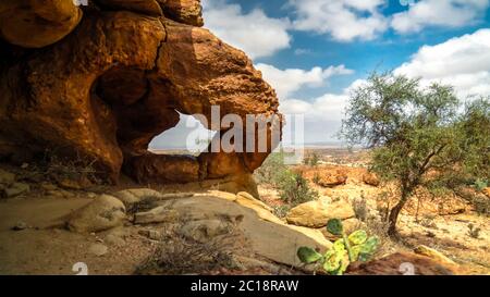 Pitture rupestri Laas Geel esterno vicino a Hargeisa Somalia Foto Stock