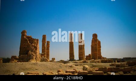 Ruderi di Amon tempio di Soleb, Sudan Foto Stock