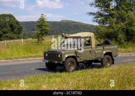 S356LEP 1998 tela verde SWB Land Rover; landrover suv 4x4 vicino Manchester, Regno Unito Foto Stock