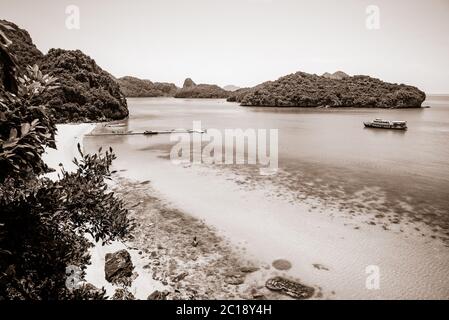 Isola di Ko Wua Talap colore Sepia Foto Stock