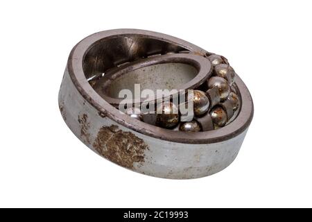 Cuscinetto a sfere isolato su fondo bianco Foto Stock