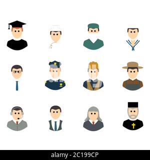 Set di icone di persone avatar vettoriali Illustrazione Vettoriale