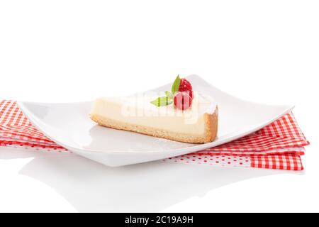 Cheesecake con lamponi. Foto Stock