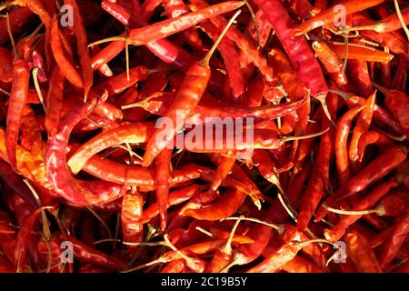 Essiccato a caldo di pepe rosso Foto Stock