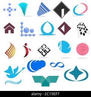 Icone Web astratte, loghi vettoriali Illustrazione Vettoriale