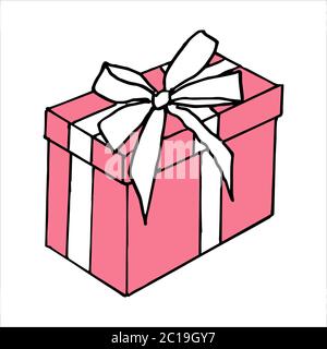 Isolato su sfondo bianco cornice con regali Stock illustrazione elemento di disegno vettoriale per la stampa, scrapbooking, cartolina Illustrazione Vettoriale