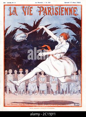 Tennis Des Desmoiselles, Sport ou coreographie? 1923 la rivista francese copre la grazia e la bellezza del tennis femminile Foto Stock