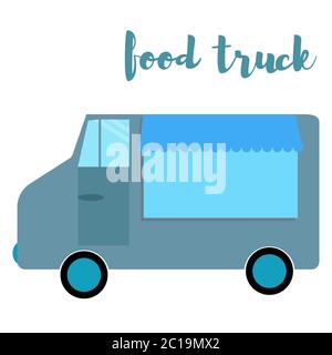 Camion alimentare. Van con cibo. Illustrazione vettoriale Illustrazione Vettoriale