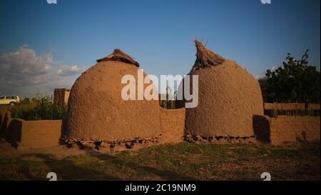 Vista panoramica sul villaggio di Bkonni del popolo Husa, Tahoua, Niger Foto Stock