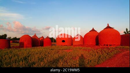 Vista panoramica sul villaggio di Bkonni del popolo Husa, Tahoua, Niger Foto Stock