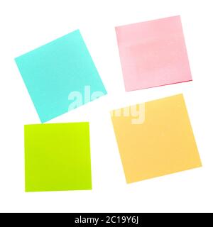 Quattro adesivi di diversi colori Foto Stock