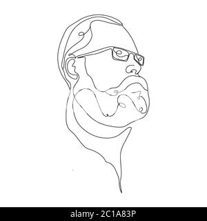 Un ritratto uomo a riga, illustrazione di stock vettoriale Illustrazione Vettoriale