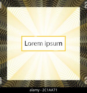 Design a scheda vettoriale quadrata con linee luminose a raggi luminosi in quadridi astratti Illustrazione Vettoriale