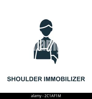 Icona immobilizzatore spalla. Elemento semplice della collezione di riabilitazione trauma. Creative Shoulder Immobilizer icona per web design, modelli Illustrazione Vettoriale