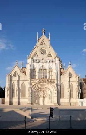 Francia, Ain, Bourg en Bresse, Monastero reale di Brou restaurato nel 2018, la chiesa di San Nicola de Tolentino capolavoro del gotico fiammeggiante Foto Stock