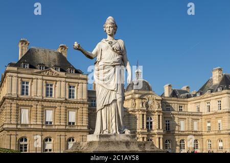 Palazzo del Lussemburgo Palais du Petit-Luxembourg - sede del presidente del Senato francese. Il palazzo fu costruito come residenza reale per Mar Foto Stock