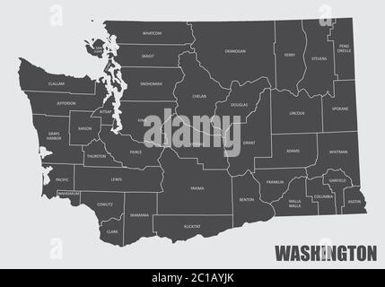 Mappa della contea di Washington Illustrazione Vettoriale