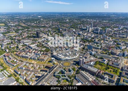 Vista aerea, centro commerciale Limbecker Platz, vista del centro città, Essen, zona Ruhr, Renania Settentrionale-Vestfalia, Germania, Città, DE, centro commerciale, shopping Foto Stock